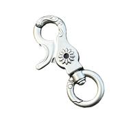 CAZSTYK Vintage Styles Blume graviert Halter Clip Rostfreier Metall Schlüsselanhänger für den täglichen Gebrauch Personalisierte Mode Karabiner Gravur Gänseblümchen Schlüsselanhänger, Schwarz , One