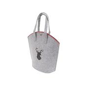 CB Home & Style Filztasche Hirsch Einkaufstasche Tasche Shopper ca. 25 x 12 x 36 cm (Hellgrau)