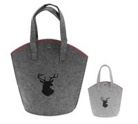CB Home & Style Filztasche Hirsch Einkaufstasche Tasche Shopper ca. 30 x 15 x 40 cm (Dunkelgrau)