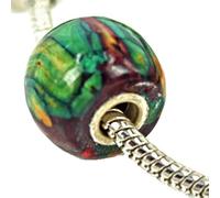 CB Lovely Scottish Heathergems Runde Heather Bead passend für Pandora Style Charm Armbänder, Grün, Silber