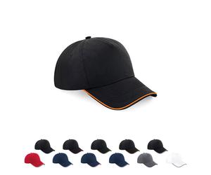 CB25c Beechfield Kappe 5-Panel-Kappe mit paspelierter Schirmrand Black One Size