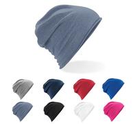Beechfield Beanie CB361 – leichte Jersey-Mütze – Schwarz Einheitsgröße