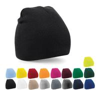 CB44 Beechfield Strickmütze Flach geschnitten Black One Size