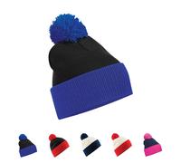 CB451 Beechfield Strickmütze Doppellagiger Strick Kontrastfarbig Off White One Size