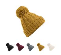 CB480 Beechfield Strickmütze Melange-Mütze mit Zopfmuster Oatmeal One Size