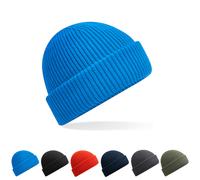 CB508R Beechfield Strickmütze mit atmungsaktivem und komfortablem Baumwoll-Jersey-Futter Black One Size