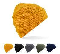 Beechfield Beanie B52N - Bio-Baumwolle Waffelstruktur - Schwarz