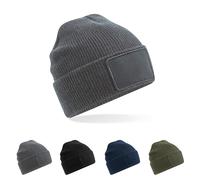 CB540 Beechfield Strickmütze mit abnehmbarem Aufnäher Graphite Grey One Size