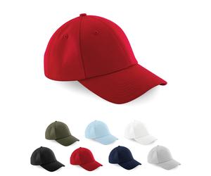 CB59 Beechfield Kappe Authentic Baseball-Kappe 6-Panel-Design mit mittlerem Profil Classic Red One Size