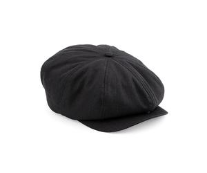 CB624 Beechfield Kappe Gatsby-Stil Webstoff mit Fischgrätmuster Black L/XL