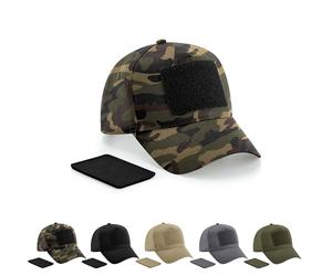 CB638 Beechfield 5 Panele Kappe mit abnehmbaren Aufnäher Military Green One Size