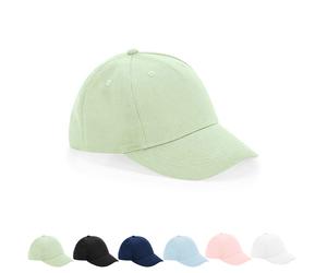 CB63NB Beechfield Junior Kinder organische Baumwolle 5 Panele Kappe White One Size