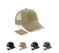 CB641 Beechfield Kappe Patch Fernfahrerkappe mit Snapback-Größeneinsteller im Retro-Stil Black One Size