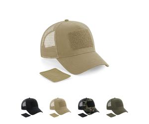 CB641 Beechfield Kappe Patch Fernfahrerkappe mit Snapback-Größeneinsteller im Retro-Stil Black One Size