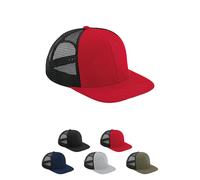 CB664 Beechfield Original Flat Peak 6 Panel Trucker Cap Olive Green One Size