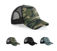 CB694 Beechfield Kappe in Camoflage-Optik mit Snapbackverschluss Fernfahrerkappe Jungle Camo One Size