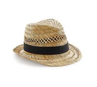 Beechfield Unisex Straw Summer Trilby Hut B730 natural S/M