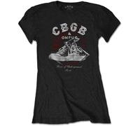 CBGB T Shirt Converse Logo Nue offiziell Damen Skinny Fit Schwarz M
