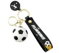 CBHTMY Schlüsselanhänger Fußball,Fussball Geschenke,Anhänger Schulranzen,Schlüsselanhänger Personalisiert Kinder (Schwarz)