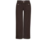 Loose-fit-Jeans STREET ONE STUDIO, Damen, Gr. 32, Länge 26, schwarz (chocolate braun washed), Jeans, 81% Baumwolle, 17% Polyester, 2% Elasthan, unifarben, 7/8-Länge, Jeans, mit Wide Legs (26447862-32)