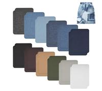 CBRAEXY Flicken, 24 Stück Patches, Aufbügeln in 12 Farben Baumwolle, Jeans Bügelflicken Aufbügelflicken, Patches zum Aufbügeln für Kleidung Lochreparatur