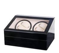 CCAUUB 4+6 Uhren Holz Automatisch Beweger Uhrenbeweger Vitrine Watch Winder Uhrenbox, für Automatikuhren Watch Winder Brillenaufbewahrung mit Schaufenster Watch Box Vitrine (Schwarz+Weiß)