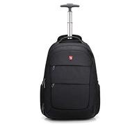 CCGG OIWAS Reisetasche mit Rollen, 15,6 Zoll Laptop Tasche 55x40x20 Handgepäck Rucksack Backpack Trolley Schlichtes Handgepäck für Business Reise und Urlaub 30L Schwarz