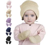 Ccomage Baby Winter Warm Strickmütze und Handschuhe Set Kleinkind Beanie Mütze Handschuhe Set Unisex Infant Hut und Fäustlinge Kinder Herbst Wintermütze und Fäustlinge für 2-5 Jahre Jungen Mädchen