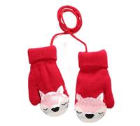 Ccomage Süße Fäustlinge Baby mit Schnur Jungen Mädchen Winter Strickhandschuhe Kleinkind Gestrickte Handschuhe Warme Fleece-Gefütterte Handschuhe für 0-3 Jahre