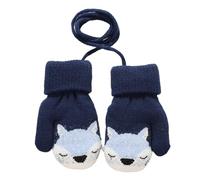 Ccomage Süße Fäustlinge Baby mit Schnur Jungen Mädchen Winter Strickhandschuhe Kleinkind Gestrickte Handschuhe Warme Fleece-Gefütterte Handschuhe für 0-3 Jahre