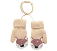 Ccomage Süße Fäustlinge Baby mit Schnur Jungen Mädchen Winter Strickhandschuhe Kleinkind Gestrickte Handschuhe Warme Fleece-Gefütterte Handschuhe für 0-3 Jahre