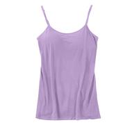 CCOOfhhc Damen Tank Top Mit Integriertem BH, Spaghetti-Top Oberteil Gepolstertes Ohne Bügel Trägertop Weste mit Cups Bauchweg Regal BH Basic Eingebauter Unterhemd Bustier Verstellbarer Breiter Riemen