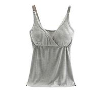 CCOOfhhc Damen Tank Top Mit Integriertem BH, Spaghetti-Top Oberteil Gepolstertes Ohne Bügel Trägertop Weste mit Cups Bauchweg Regal BH Basic Eingebauter Unterhemd Bustier Verstellbarer Breiter Riemen