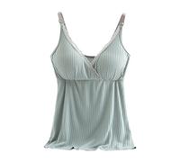 CCOOfhhc Damen Tank Top Mit Integriertem BH, Spaghetti-Top Oberteil Gepolstertes Ohne Bügel Trägertop Weste mit Cups Bauchweg Regal BH Basic Eingebauter Unterhemd Bustier Verstellbarer Breiter Riemen