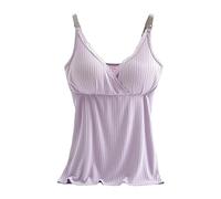 CCOOfhhc Damen Tank Top Mit Integriertem BH, Spaghetti-Top Oberteil Gepolstertes Ohne Bügel Trägertop Weste mit Cups Bauchweg Regal BH Basic Eingebauter Unterhemd Bustier Verstellbarer Breiter Riemen