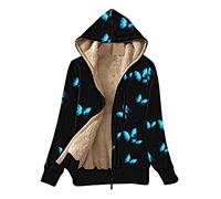 CCOOfhhc Fleece Jacket Damen Gefütterte Plüschjacke mit Kapuze Fleecejacke Große Größen Fleecemantel Warm Teddy-Fleece Übergangsjacke Reißverschluss Herbst Winter Sweatjacke Mantel Cardigan Oversize
