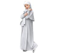 CCOOfhhc Gebetskleidung für Kinder, Mädchen Muslim Kleider, Lange Ärmel Abaya Mit Hijab, Islam Kleidung Frauen, Damen Muslimische Kleid Set, Gebetskleid Jilbab Khimar Ramadan Hijab Kleid