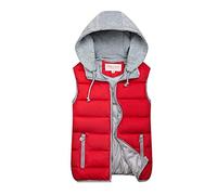 CCOOfhhc Herren Weste Steppweste Übergangs Vest Ärmellos Jacke mit Kapuze Gefüttert Übergangsjacke Daunenweste Herrenweste Winterwest Sportweste Übergangsjacke Bodywarmer Outdoor Fleecewest