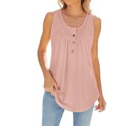 CCOOfhhc Lockere Tops Damen Damen Top Elegant Viskose Rundhals Blusentop Beilaufig Long Tank Top Damen Lang Tunika Ärmelloses Tshirt Oberteil Tops Plus Size Tanktop Übergröße Casual Stylisch