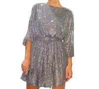 CCOOfhhc Pailettenkleider Für Damen, Paillettenkleider Sparkly Kleid Vintage Club Weihnachtskleid Für Frauen Eng Spitzen Langärmelige Glitzerkleid Abendkleid Silvester Pailletten Kleider Hochzeit