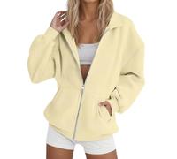 CCOOfhhc Sweatjacke Damen Hoodie Damen Y2k Übergangsjacke Jacke Langarm Kapuzenpullover Leichte Winterjacke Warme Bomberjacke Tasche Sportjacke Oversize Streetwear Freizeitjacke