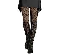 CCOOfhhc Warme Leggings Damen Winter Hautfarbe Muster Lang Bunt Sweatpants Freizeithose Thermoleggins Winter Warme Elastische Sporthose Thermohose Dicke Thermo Fleece Thermounterwäsche Sportleggins