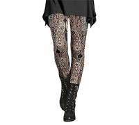 CCOOfhhc Warme Leggings Damen Winter Hautfarbe Muster Lang Bunt Sweatpants Freizeithose Thermoleggins Winter Warme Elastische Sporthose Thermohose Dicke Thermo Fleece Thermounterwäsche Sportleggins