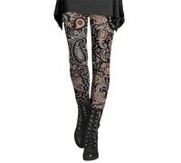 CCOOfhhc Warme Leggings Damen Winter Hautfarbe Muster Lang Bunt Sweatpants Freizeithose Thermoleggins Winter Warme Elastische Sporthose Thermohose Dicke Thermo Fleece Thermounterwäsche Sportleggins