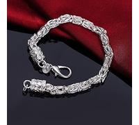 CCTUNG Silbernes Armband für Frauen 925 Sterling Silber Armband Für Frau Mann Hochzeitsfeier Mode Feines Schmucktemperament-20cm 8inches