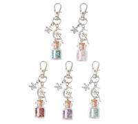 CCUUHJ Schutzengel Schlüsselanhänger mit Edelstein, Engel Charme Perlenengel Anhänger für DIY Hochzeit Schmuck Halskette Basteln, 5 Stück (Mehrfarbig)
