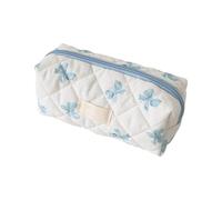 ccuzs Cute Pencil Case Aesthetic, Bow Pattern Stationery Bag, Stylish School Supplies, Portable Makeup Pouch & Toiletry Case for Teens and Adults, 7.87x3.15x3.15in, blau, riferimento alla