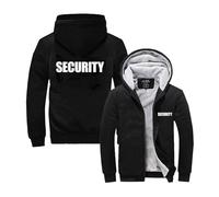 CCVQPF Herren Casual Hoodies Für Security Aufdruck Stitching Hoody Langarm Sweatshirts Zipper Sweater Sportstyle Jacken Kapuzenmäntel Mit Tasche Outwear Tops-Black||XL