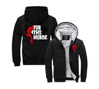 CCVQPF Herren-Kapuzenpullover Aus Samt Für The Horde Collision Farbige Oberteile Kapuzenpullover Bedrucktes Sweatshirt Sportjacke Mantel Mit Reißverschluss Activewear-Black||XL