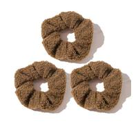 CCYXFB 3 Groß Stück Haargummi Damen, Plüsch Haargummis Mädchen, Weiche Dicke Haarband Kinder Scrunchies Haarschmuck Winter-Braun-D:12cm(4.72inch)